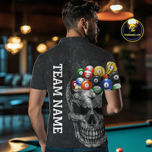 Load image into Gallery viewer, Personalized Grunge Skull Billiard Shirt For Men Custom Patriotic American Flag Pool Team Jerseys TDM4196