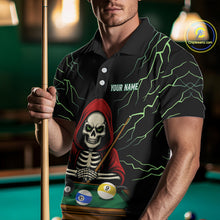 Load image into Gallery viewer, Personalized Funny Skeleton Billiard Shirt For Men Custom Billiard Jersey Team Polo &amp; Quarter Zip TDM4364