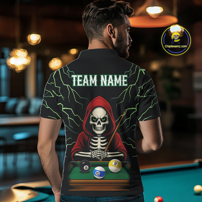 Personalized Funny Skeleton Billiard Shirt For Men Custom Billiard Jersey Team Polo & Quarter Zip TDM4364