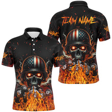 Load image into Gallery viewer, Funny Skull US Flag Billiard Shirts For Men Customized Billiard Balls Fire Sports Pool Jerseys TDM2239