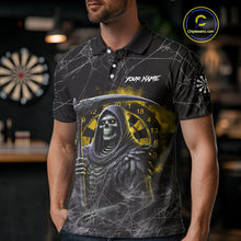 Load image into Gallery viewer, Black And Yellow Smoke Grim Reaper Dart Shirts For Men Custom Halloween Darts Jersey Outfit TDM4591