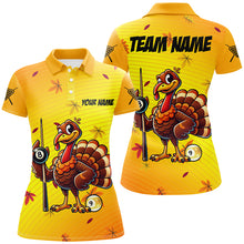 Load image into Gallery viewer, Yellow Funny Turkey Women Billiard Shirts Custom Thanksgiving Shirt For Pool Lover, Billiard Jerseys TDM2753