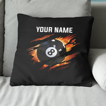 Load image into Gallery viewer, 8 Ball Pool Fire 3D Printed Billiard Pillow Custom Unique Throw Pillow TDM0744