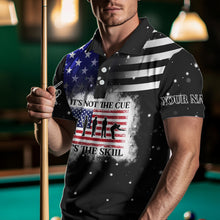 Load image into Gallery viewer, It&#39;s The Skill Custom American Flag Men Billiard Shirt Funny Billiard Jersey|Black TDM3571