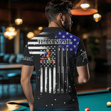 Load image into Gallery viewer, It&#39;s The Skill Custom American Flag Men Billiard Shirt Funny Billiard Jersey|Black TDM3571