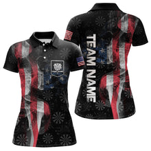 Load image into Gallery viewer, Smoke American Flag Dart Shirt with pocket Custom Patriotic Women Dart Jersey TDM3577