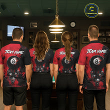 Load image into Gallery viewer, Red Grim Reaper 8 Ball Billiard Shirt For Women Custom Skull Pool Team Jersey Polo &amp; 1/4 Zip TDM6102