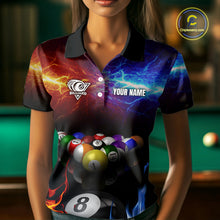 Load image into Gallery viewer, Orange And Blue Custom Lightning Women&#39;s Billiard Shirts – Billiard Pool Team Jerseys Polo &amp; 1/4 Zip TDM4014