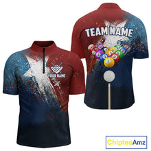 Load image into Gallery viewer, Personalized Grunge Texas Flag Billiard Shirt For Men Custom Patriotic Pool Team Jerseys TDM4201