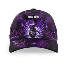 Load image into Gallery viewer, Lightning Thunder Dragon Purple 8 Ball Billiard Hats Custom 3D Printed Billiard Baseball Cap TDM2249