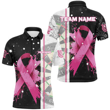 Load image into Gallery viewer, Pink Ribbon Breast Cancer Darts Shirts For Men Custom Grunge Darts Jerseys, Breast Cancer Gifts TDM2515