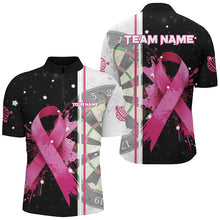 Load image into Gallery viewer, Pink Ribbon Breast Cancer Darts Shirts For Men Custom Grunge Darts Jerseys, Breast Cancer Gifts TDM2515