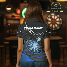 Load image into Gallery viewer, Blue Dartboard Frozen Ice Darts Shirt For Women Custom Darts Jersey Team Polo &amp; Quarter Zip TDM5226