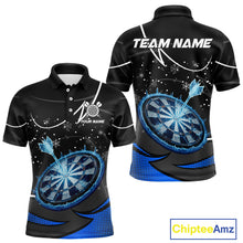 Load image into Gallery viewer, Blue Dartboard Frozen Ice Darts Shirt For Men Custom Darts Jersey Team Polo &amp; Quarter Zip TDM5226