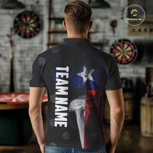 Load image into Gallery viewer, Personalized Texas Flag Smoke Darts Polo &amp; Quarter Zip For Men Custom Texas Darts Team Jersey TDM5487