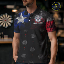 Load image into Gallery viewer, Personalized Texas Flag Smoke Darts Shirt For Men Custom Texas Darts Team Jersey Polo &amp; 1/4 Zip TDM5488