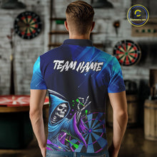 Load image into Gallery viewer, Funny Grim Reaper Blue Purple Galaxy Dart Shirts With Pocket Option For Men TDM5490