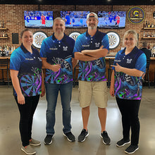 Load image into Gallery viewer, Funny Grim Reaper Blue Purple Galaxy Dart Shirts With Pocket Option For Men TDM5490