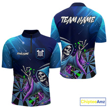 Load image into Gallery viewer, Funny Grim Reaper Blue Purple Galaxy Dart Shirts With Pocket Option For Men TDM5490
