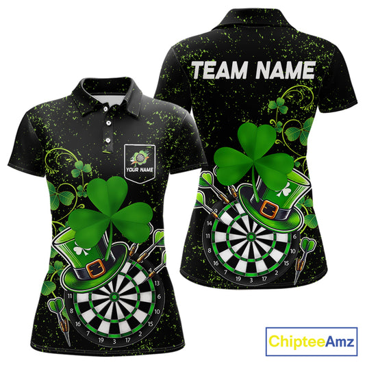 Luckiest Shamrock Grunge Dart Shirts For Women Custom Patrick Day Dart Jersey TDM3591