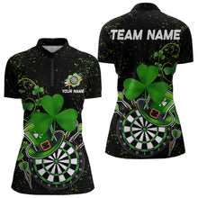 Load image into Gallery viewer, Luckiest Shamrock Grunge Dart Shirts For Women Custom Patrick Day Dart Jersey TDM3591