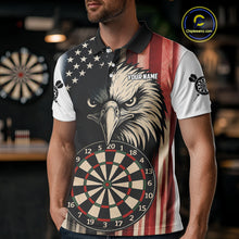 Load image into Gallery viewer, Personalized Vintage American Flag Eagle Darts Shirt For Men Custom Patriotic Darts Team Jerseys TDM4212