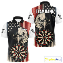 Load image into Gallery viewer, Personalized Vintage American Flag Eagle Darts Shirt For Men Custom Patriotic Darts Team Jerseys TDM4212