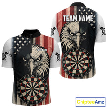 Load image into Gallery viewer, Personalized Vintage American Flag Eagle Darts Shirt For Men Custom Patriotic Darts Team Jerseys TDM4212
