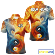 Load image into Gallery viewer, Personalized Water Fire Phoenix Yin Yang 8&amp;9 Ball Billiard Shirt For Men, Billiard Team Jerseys TDM4372