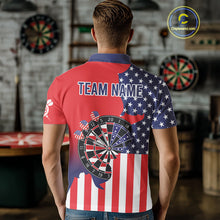 Load image into Gallery viewer, American Flag Dartboard Patriotic Darts Shirt For Men Custom Darts Team Jersey Polo &amp; 1/4 Zip TDM4608