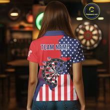 Load image into Gallery viewer, American Flag Dartboard Patriotic Darts Shirt For Women Custom Darts Team Jersey Polo &amp; 1/4 Zip TDM4608