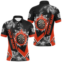 Load image into Gallery viewer, Personalized Dartboard Fire Flame Smoke Custom Dart Shirts For Men, Darts Team Jerseys | Red TDM3008