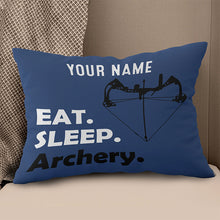 Load image into Gallery viewer, Funny Eat Sleep Archery Custom Navy Blue Pillow, Best Decorative Pillows TDM0753