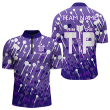 Load image into Gallery viewer, Aim The Tip Arrow Pattern Custom Dart Shirts For Men, Funny Dart Team Shirts Dart Jerseys | Purple TDM3247