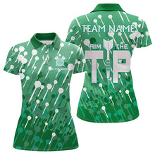 Load image into Gallery viewer, Aim The Tip Arrow Pattern Custom Dart Shirts For Women, Funny Dart Team Shirts Dart Jerseys | Green TDM3248