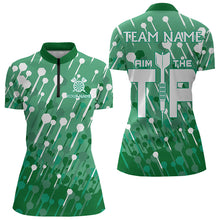 Load image into Gallery viewer, Aim The Tip Arrow Pattern Custom Dart Shirts For Women, Funny Dart Team Shirts Dart Jerseys | Green TDM3248