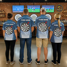 Load image into Gallery viewer, Blue Dartboard Lights Custom Darts Polo &amp; Quarter Zip For Men, Personalized 3D Darts Team Jersey TDM5497