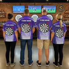 Load image into Gallery viewer, Purple Dartboard Lights Custom Darts Polo &amp; Quarter Zip For Men, Personalized 3D Darts Team Jersey TDM5499