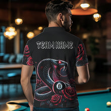 Load image into Gallery viewer, Personalized Rose 8 Ball Pool Cobra Snake Billiard Shirts For Men, Billiard Jerseys Polo &amp; 1/4 Zip TDM3748