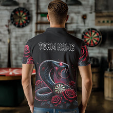 Load image into Gallery viewer, Personalized Rose And Dartboard Custom Cobra Snake Dart Shirt For Men, Dart Jerseys Polo &amp; 1/4 Zip TDM3749
