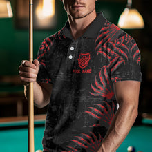 Load image into Gallery viewer, Funny Skull Claw Pattern Custom Men Billiard Shirts, Grunge Red Black Team Billiard Jerseys TDM3752