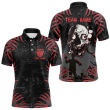 Load image into Gallery viewer, Funny Skull Claw Pattern Custom Men Billiard Shirts, Grunge Red Black Team Billiard Jerseys TDM3752