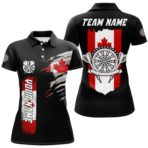 Personalized Retro Canada Flag Darts Polo Shirts Custom Patriotic Darts Jerseys For Women TDM1478