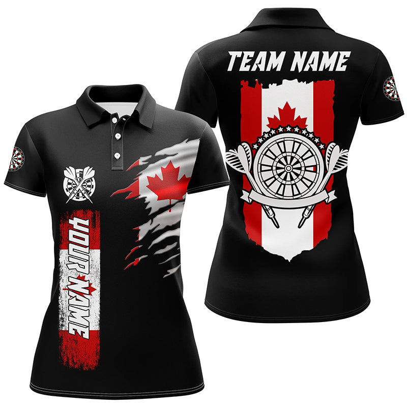 Personalized Retro Canada Flag Darts Polo Shirts Custom Patriotic Darts Jerseys For Women TDM1478