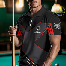 Load image into Gallery viewer, Personalized Red Black 8 Ball Pool Shirt For Men Custom Billiard League Team Jersey Polo &amp; 1/4 Zip TDM4225