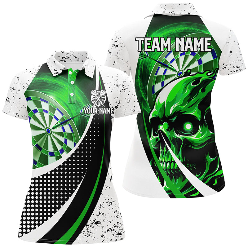 Customized Grunge Green Dartboard 3D Printed Skull Darts Shirts For Women, Team League Darts Jerseys TDM2262