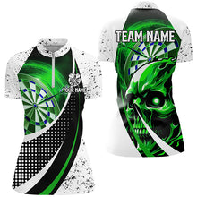 Load image into Gallery viewer, Customized Grunge Green Dartboard 3D Printed Skull Darts Shirts For Women, Team League Darts Jerseys TDM2262