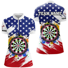 Load image into Gallery viewer, Colorful Dartboard American Flag Custom Patriotic Darts Shirts For Women, Darts Team Jerseys |White TDM2269