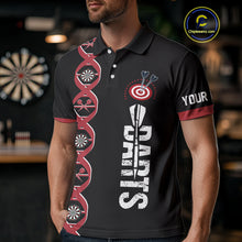Load image into Gallery viewer, Personalized DNA Darts Shirt For Men Custom Black And Red Funny Darts Jersey Team Polo &amp; 1/4 Zip TDM4617