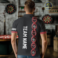 Load image into Gallery viewer, Personalized DNA Darts Shirt For Men Custom Black And Red Funny Darts Jersey Team Polo &amp; 1/4 Zip TDM4617